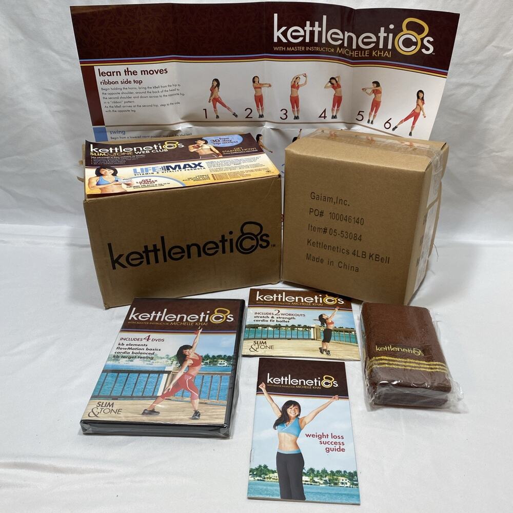 KETTLENETICS KETTLEBELL Cardio WEIGHT LOSS Dance WORKOUT Set 4 DVD Weight NEW